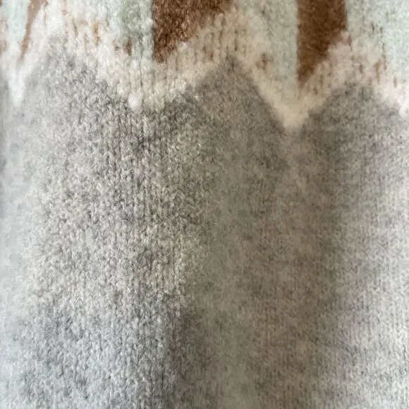 J. Crew Women’s Fair Isle Turtleneck  Sweater L Wool Alpaca Blend Cozy Soft - Picture 4 of 11